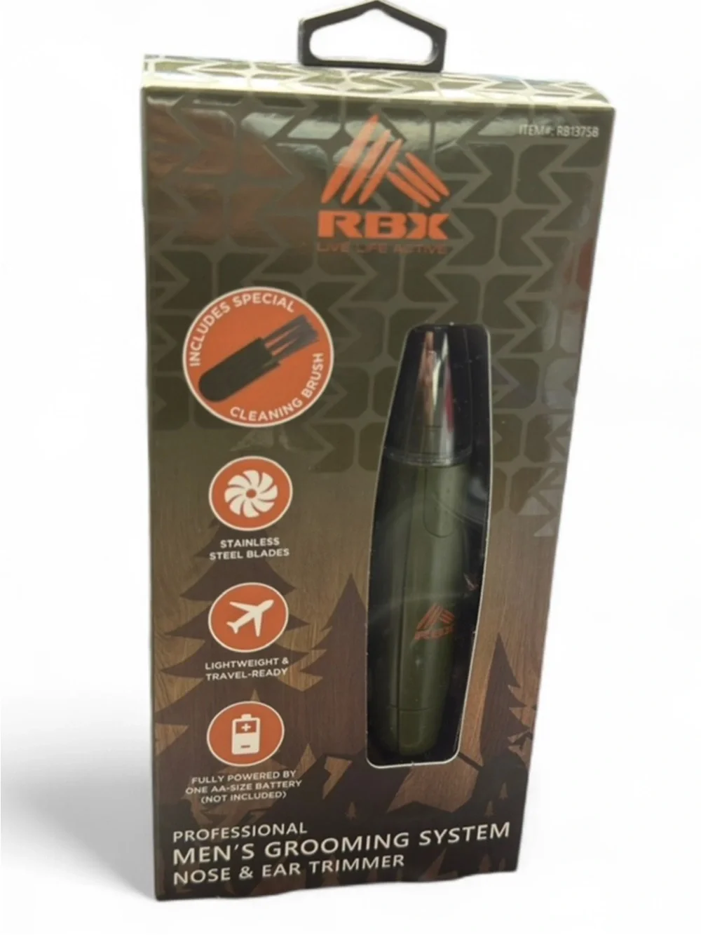 RBX Professional Grooming Nose/Ear Trimmer in Olive Green Battery Operated (NWT)